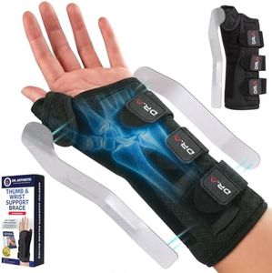 Doctor-Developed Carpal Tunnel Thumb and Wrist Brace With Thumb Support, Versatile Sprain Splint & Wrist Stabilizer Brace for De Quervain's, Tendonitis & More, Comfy Wrist and Thumb Spica Splint Left Hand (S/M)