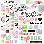 30 Sheet Scrapbooking Sticker Decals 500 Pieces Waterproof Vinyl Happy Travel Family Friend Memories Sticker Decor for Family Album Scrapbooking Embellishment Art Project (Love Theme)