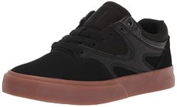 DC Men's Kalis Vulc Low Top Casual Skate Shoe, Black/Black/Gum, 12 UK