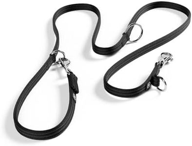 BullyBillows Double Ended Lead For Dogs | Multi-Functional Training Dog Lead | Medium Or Long Length For Obedience Dog Training Or Distance Work | Black