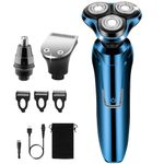 Handsomeface Electric Razor for Men Shavers Face Man Dry Wet Waterproof Rotary Shaver Cordless USB Rechargeable Gift Husband Dad Shaving Machine 30.15, 0.4-Dark Green