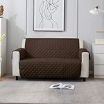 HOKIPO 2 Seater Quilted Polyester Sofa Cover Protector, 120x184 cm, Chocolate Brown (AR-4664-M1)