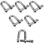 DonLeeving 6 Pcs M6 D Link Shackle Heavy Duty D Ring Screw Shackle Lock for Heavy Duty Rigging Camping Hauling