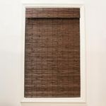 Radiance Cordless Bamboo Roman Shades for Windows - Flatstick Bamboo Blinds for Semi-Private Light Control - Easy to Lift & Fold Up Window Shades - Cocoa - 48 in. W x 64 in. L - (2216320E)