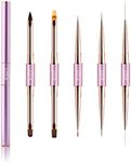 Eptbsdu Nail Art Brushes, 5PC Double Ended Nail Art Design Brushes, Nail Brushes for Nail Art Striping Nail Art Brushes for Long Lines, Ombre Nail Drawing Pen for Salon at Home DIY Manicure