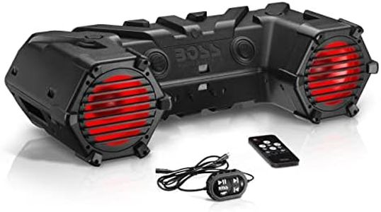 BOSS Audio Systems ATV95LRGB ATV UTV Weatherproof Sound System - 8 Inch Speakers, 1.5 Inch Tweeters, Amplified, Bluetooth Remote, LED Light Bar, Storage Compartment, Easy Installation for 12V Vehicles