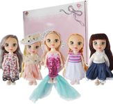 Huang Cheng Toys 6.3" Mini Girl Dolls, Include 10 Sets Handmade Doll Clothes, 5 Sets 6.3" Small Girl Dolls, 5 Pairs of Shoes