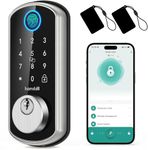 Hornbill Smart Front Door Lock Keyless Entry Fingerprint Deadbolt - Alexa Bluetooth Electronic Keypad Door Locks for House Apartment Auto Lock Silver APP Remote Control Only Compatible with G3 Gateway