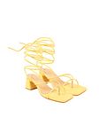 Shoetopia womens Fashion Yellow Heeled Sandal - 3 UK (Fashion-Yellow)