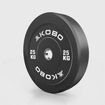 Kobo Bumper Plate/Black Rubber Olympic Weight Plate 25 Kg x 2 = 50 Kg (IMPORTED)