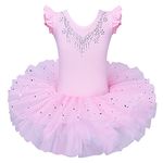 ZNYUNE Girls Kids Ballet Dress Princess Sparkly Ballet Leotards Tutu Girls Dancewear Costume 184 Pink M