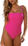 RELLECIGA Women's Neon Rose Brazilian One Piece Swimsuits Size Medium