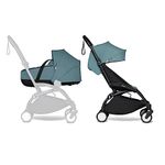 BABYZEN YOYO2 Complete Stroller - Includes Aqua Bassinet, Black Frame & Aqua 6+ Color Pack - Suitable for Children Up to 22 kg