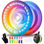 MAGICYOYO Kids Yoyo K1-Plus, Responsive Yoyo for Kids, Professional Stunt Yoyo for Beginner, Pro Trick Yoyo with Yoyo Storage Bag + 12 Yoyo Strings and Yo-Yo Glove Gift(Crystal Tricolour Gradient)