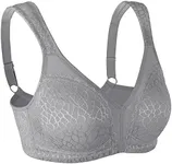 Lemorosy Unpadded Wireless Minimizer Bra (44DD, Grey)