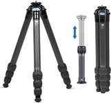 SIRUI AM-284+SL-200 Carbon Fiber Large Tripod with Center Column, Travel Lightweight Portable Professional Tripod for Cameras, Twist Locks, Spikes, Max 59.84", Retracted 17.54'', 33.07lbs Payload.