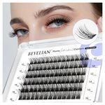 BEYELIAN Cluster Lashes D Curl 84 Pcs Individual Lash Clusters False Eyelashes Extension Natural Look Reusable Glue Bonded Black Super Thin Band Mix DIY Eyelash Extension (Style3 0.07 Mix Black Band)