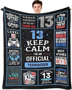 13 Year Old Boy Birthday Gifts, Funny 13th Birthday Gifts for Boys, 13 Yr Old Boy Birthday Gift Ideas, Official Teenager Birthday Gifts Throw Blanket 60 x 50 Inch, 13 Birthday Decorations for Boys