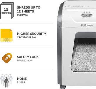 Fellowes Cross Cut Shredder – 12-Sheet Capacity
