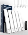 ASOKO Under Cabinet Lights Wireless with Remote Control, LED Closet Lights USB Charging Motion Sensor Lighting Indoor 6000K Dimmable Night Lights 5 Packs