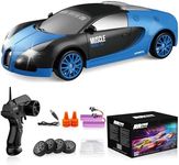 Remote Control Car RC Drift Car 2.4GHz 1:24 Scale 4WD 15KM/H High Speed Model Vehicle with LED Lights Drifting Tire Racing Sport Toy Car for Adults Boys Girls Kids Gift 2Pcs Rechargeable Batteries