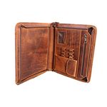 Madosh, Buffalo Leather Padfolio Binder Document Organizer Office Interview Resume File Folder iPad Holder Travel Zipper Portfolio