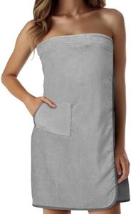 HOMELEVEL Serviette de bain - Paréo de sauna en coton avec fermeture scratch et poche - Serviette kilt sortie de bain plage pour adulte homme femme