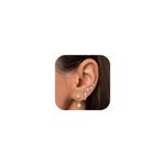 BERISO 3 Pairs Earrings Sets for Women Girls, Dainty 14K Gold Plated CZ Cartilage Earring Huggie Hoop Earring Set Multiple Piercing Ear Jacket Stud Earrings Jewelry Gifts for Her