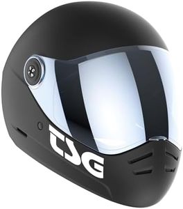 TSG - Pass 2.0 Full-face Premium Helmet w/Two Visors | Downhill Skateboarding, E-Skating, E-Onewheeling, Longboarding | Nose Ports, Air Flow Channels, Ear Slots, Adjustable Pads, Satin Black, X-Large