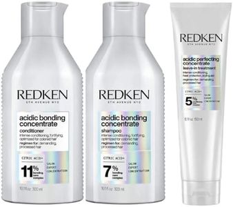 Redken | KIT Shampoo + Balsamo + Trattamento Leave-In, Routine Professionale per Capelli Danneggiati, Acidic Bonding Concentrate