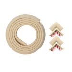 BabySafeHouse Pre-Taped Furniture Edge Guard and Corner Protector - 6.5ft Edge + 4 Corner Guards (Beige Color) for Baby Proofing & Child Safety