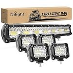 Nilight 20 Inch 420W Triple Row Flo