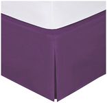 Fancy Collection Easy Care Bed Skirt Pleated Microfiber 14 inch Drop Bed Skirt Solid New (Purple, Full)