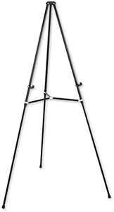 Quartet Easel, Aluminum, Lightweight, Telescoping, 66" Max. Height, Supports 25 lbs, Black (51E)