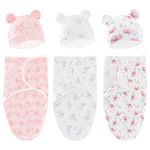 3-Pack Baby Swaddle Sleep Sacks Baby Swaddle Blanket Wrap for Boys Girls,Babies Swaddle Sack with Hat for 0-3 Months Newborn (C)