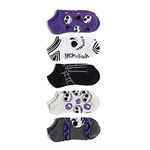 Disney Women's Nightmare Before Christmas 5 Pack No Show Socks, Halloween White, 9-11