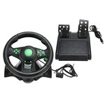 PC Game Racing Wheel, Steering Wheel 180 Degree Car Racing Driving Wheel with Pedal for Xbox 360, for PS3, for, PC