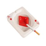 Ceramic Cigarette Ashtrays,Poker Ashtray,Desktop Smoking Ashtray,Ash Holder for Smokers,Creative Poker Ceramic Cigarette Ashtray,Modern Ashtrays,Cigar Ashtray (Square A)