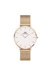 Daniel Wellington Mesh Analog White Dial Unisex Watch-Dw00100305, Rose Gold Band