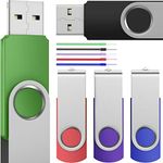 FEBNISCTE Flash Drive 8Gb Usb 3.0 Bulk 5 Pack Thumb Drives-Foldable Memory Stick Multipack Zip Drives Data Storage-Portable Jump Drive Gift Multi-Coloured Pen Drive With 5Pcs Ropes By Febniscte