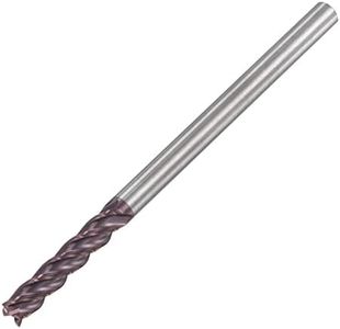 uxcell Square Nose End Mill, 6mm Tip Dia Solid Carbide AlTiN Coated CNC Router Bits 4 Flute Spiral Milling Cutter HRC55 with 6mm Shank 100mm (4-inch) Length