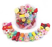 BellaStella Korean Stylish Hair Clips Cute Animal Fruit Flower And More Characters Fully Ribbon Lined For Kids And Teens Hair Accessories Pack Of 26 Pcs (Style-1), Multicolor