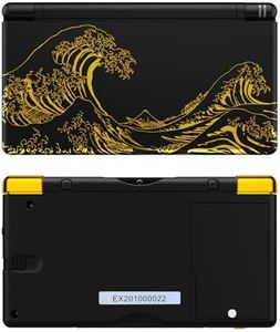 eXtremeRate Replacement Full Housing Shell for Nintendo DS Lite, Custom Handheld Console Case Cover with Buttons, Screen Lens for Nintendo DS Lite NDSL - The Great Golden Wave Off Kanagawa - Black