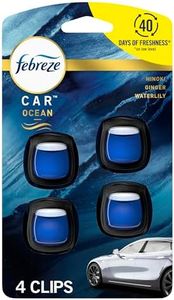 Febreze Car Ocean Scent Air Freshener Vent Clip, 2.2 mL Car Vent Clip, Pack of 4