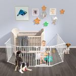 198" Extra Wide Baby Gate with Cat Door 32.28” Tall, Dog Gate Pet Gate for House Stairs Fireplace Doorways, Auto Close Safety Gate,Hardware Mounted