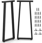 SNYXXOZ 40 NCH Coffee Table Legs Heavy Duty Square Metal Desk Legs, Workbench Dining Furniture Feets, Bar Height Table Legs,Adjustable Feet Pads Screws,1000 LBS, Black, Set of 2,Trapezoid