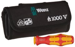 Wera 05003471008 Kraftform Kompakt VDE 60i/62i/65i/18 Slotted/Phillips/Pozidriv/PlusMinus Insulated Screwdriver Set, Interchangeable Blades, With Pouch, 18-Piece