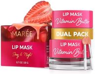 MAREE Lip Mask Overnight 2 Pack - Lip Moisturizer For Very Dry Lips - Hydrating Lip Butter Balm with Hyaluronic Acid & Collagen - Overnight Lip Treatment - Lip Sleeping Mask Repair