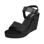 Metro Women Black Wedge Heel Fashion Sandal UK/6 EU/39 (34-95)