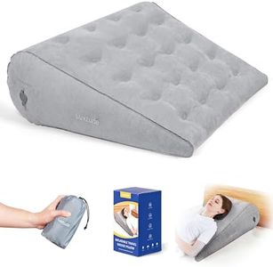 Luxtude Inflatable Wedge Pillow for Travel, Home, Triangle Bed Wedge Pillow for Sitting Up, Knee Leg Elevation Pillow, Portable Inflatable Wedge Pillow for Sleeping, Reading, Back Support (Gray)